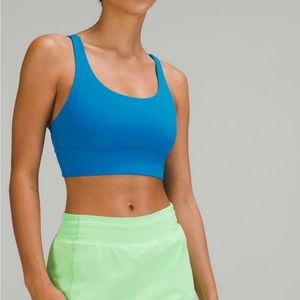 Lululemon energy longline bra poolside blue